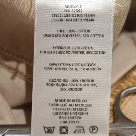 Re/Done NWD Denim Jeans Size 25 US Utility Loose in Washed Khaki Tan